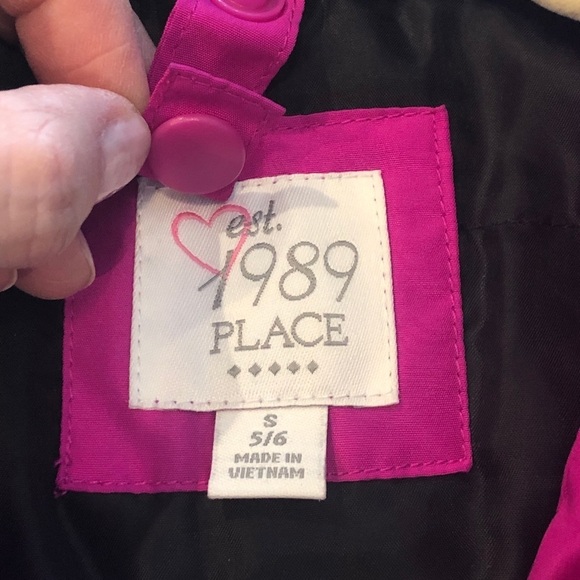 Est. 1989 Place Girl’s Hooded Zip Up Jacket Pink Black Size Small 5/6 - Picture 3 of 10